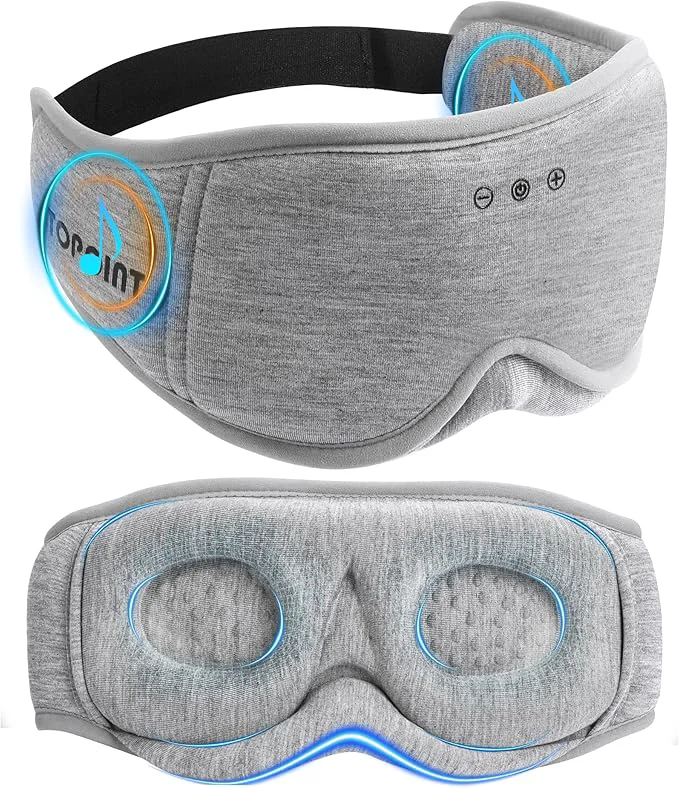 Proven Sleep Mask with Headphones Bluetooth 5.4 TOPOINT 3D Eye Mask Blackout with Long-Lasting