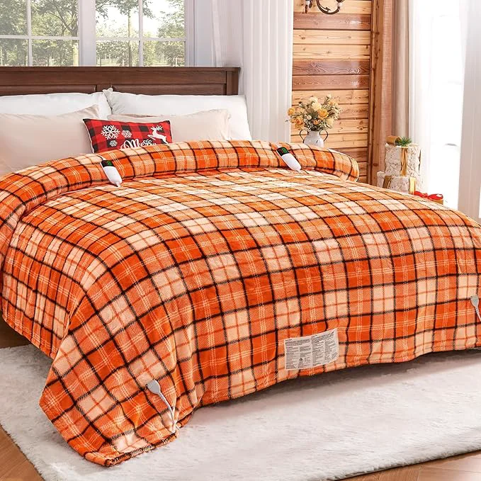Fast OCTROT Heated Electric Blanket Queen Size 84X90 Heating Blanket Queen Flexible