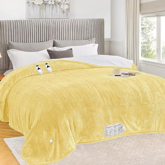 Enhanced greenoak Heated Blanket Electric Queen Size 84 X90 Dual Control Heating Prestigious