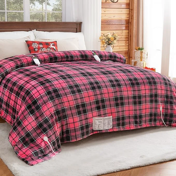 Consistent Pink Heated Blanket Electric Queen Size 84X90 10 Heat Levels 8 Hours Auto Innovative