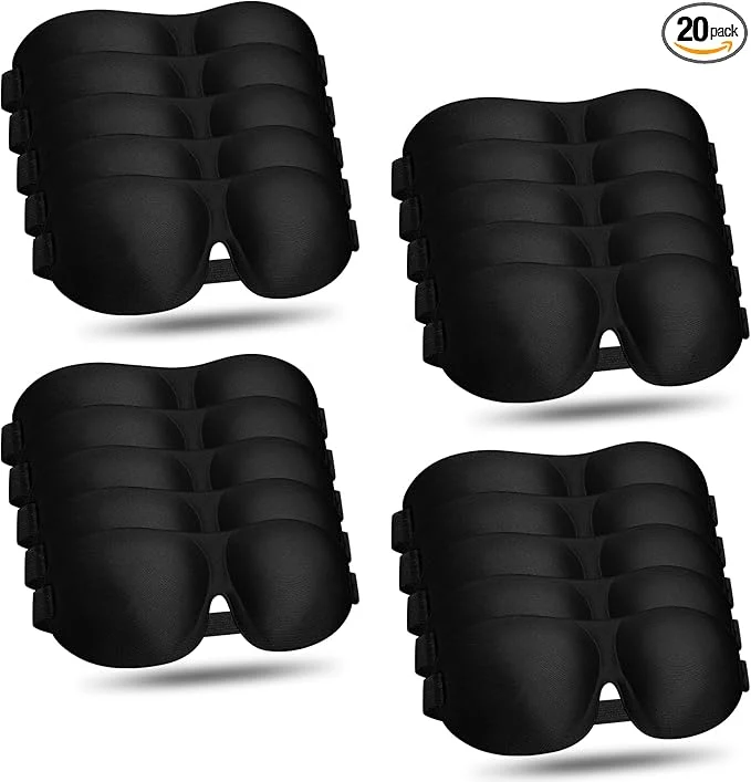 Certified Bonuci 20 Pack Sleep Mask Blackout 3D Eye Mask Consistent