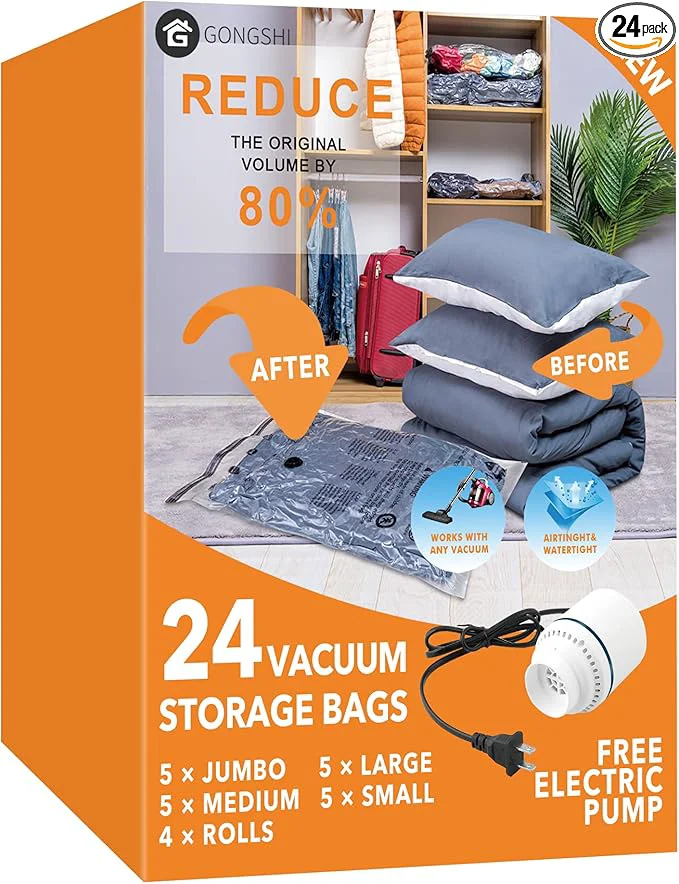 Next-Generation GONGSHI Vacuum Seal Bags for Clothing Travel Home Storage Travel Vacuum Bags Fashionable