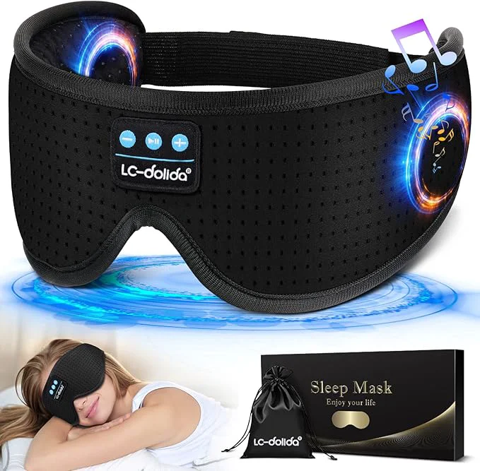 Optimized LC-dolida Sleep Headphones Sleep Mask Green