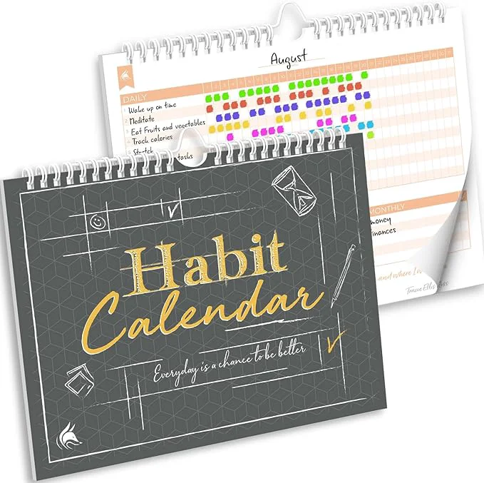 Casual Clever Fox Habit Tracker Calendar – Inspirational Goal Tracker and Habit Practical