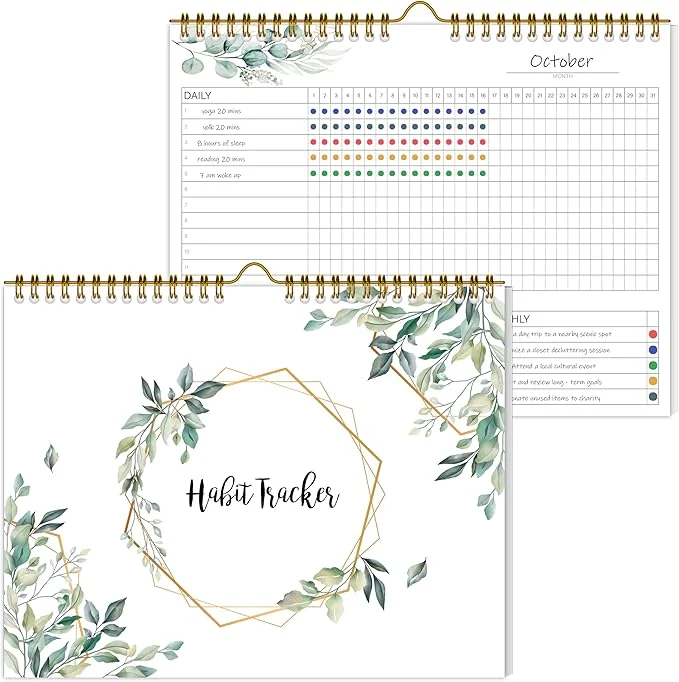 High-End Habit Tracker Calendar，12 Monthly Habit Tracker Journal Safe