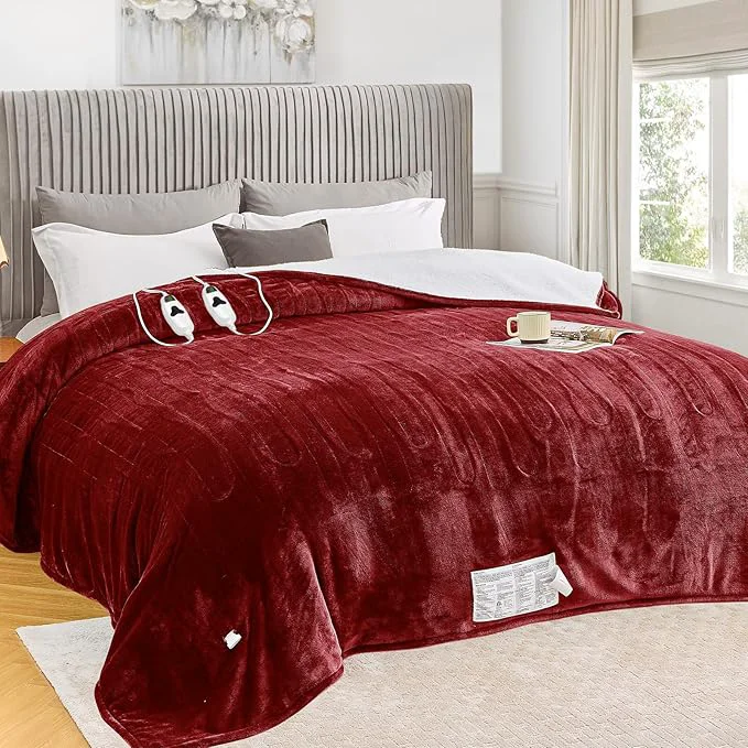 Premium greenoak Heated Blanket Electric King Size 100 X90 Dual Control Heating Specialty