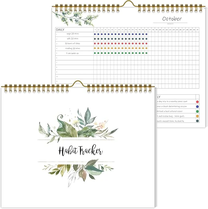 Smart Habit Tracker Calendar，12 Monthly Habit Tracker Journal Carefully Designed