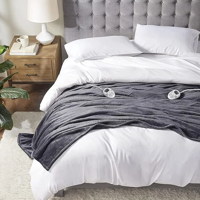 Durable Serta Luxuriously Soft Plush Electric Blanket Fast Heating Cozy Cover Safety Specialty