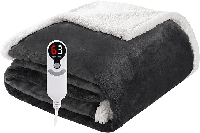 Expertly Made Electric Heated Blanket Throw Size 50 x60 Soft Flannel Healthy