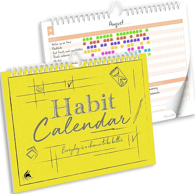 Official Clever Fox Habit Tracker Calendar – Inspirational Goal Tracker and Habit Breathable