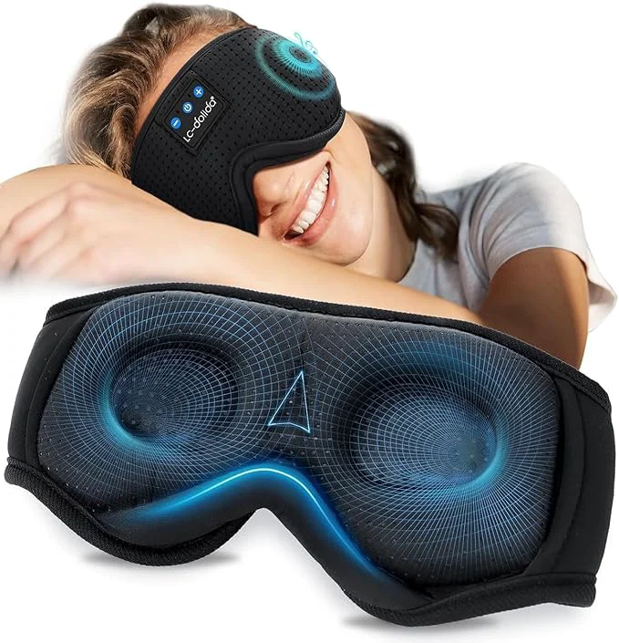Durable LC-dolida Sleep Mask Bluetooth Headphones Weighted Sleeping Mask 3D Eye Mask Convenient