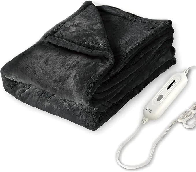 Fine Tefici Electric Heated Blanket Throw Super Cozy Soft 2-Layer Flannel 50 x 60 Reusable