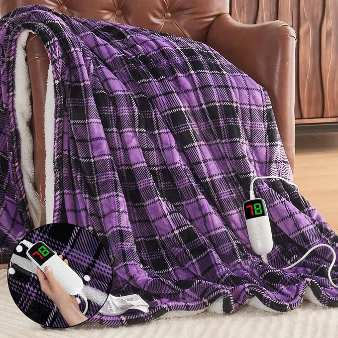 Soft OCTROT Heated Blanket Electric Twin Size 62X84 Heating Blanket Contemporary