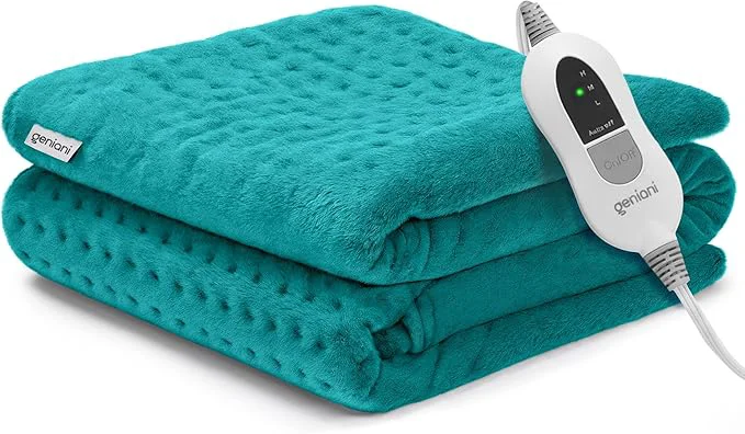 Safe GENIANI Electric Heating Pad for Back Pain Cramps Relief Electric Throw Solid