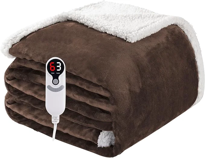Smart Electric Heated Blanket Full Size 72 x84 Soft Flannel Efficient