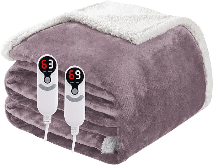 Long-Lasting Electric Heated Blanket Queen Size 84 x90 Soft Flannel Enhanced