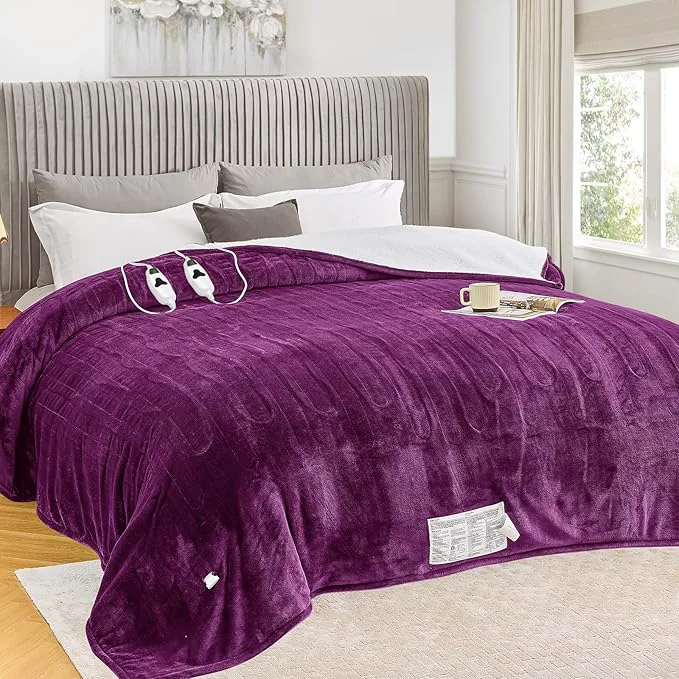 Trendy greenoak Heated Blanket Electric King Size 100 X90 Dual Control Heating Original