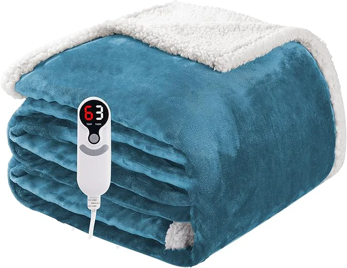 Refined Electric Heated Blanket Twin Size 62 x84 Soft Flannel Efficient