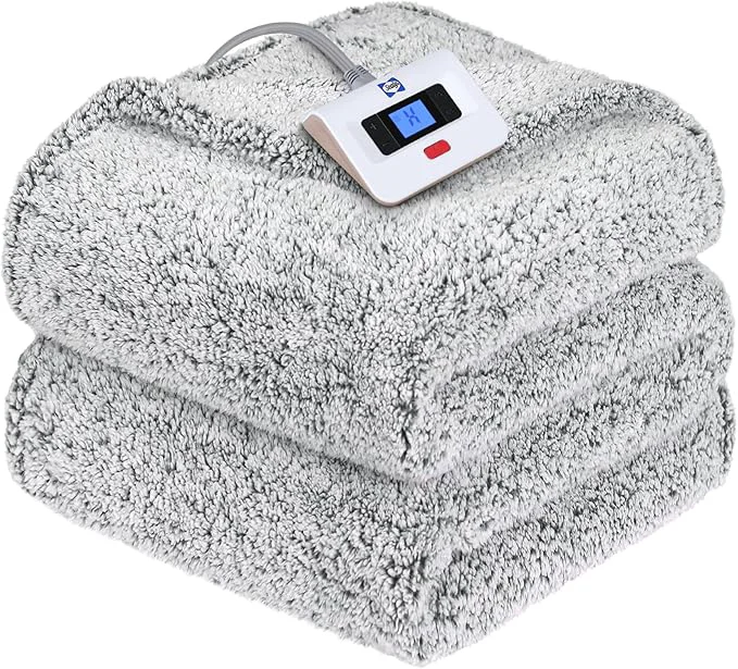 Safe Sealy Electric Blanket Full Size Soft Sherpa Heated Blanket Single Control Modern