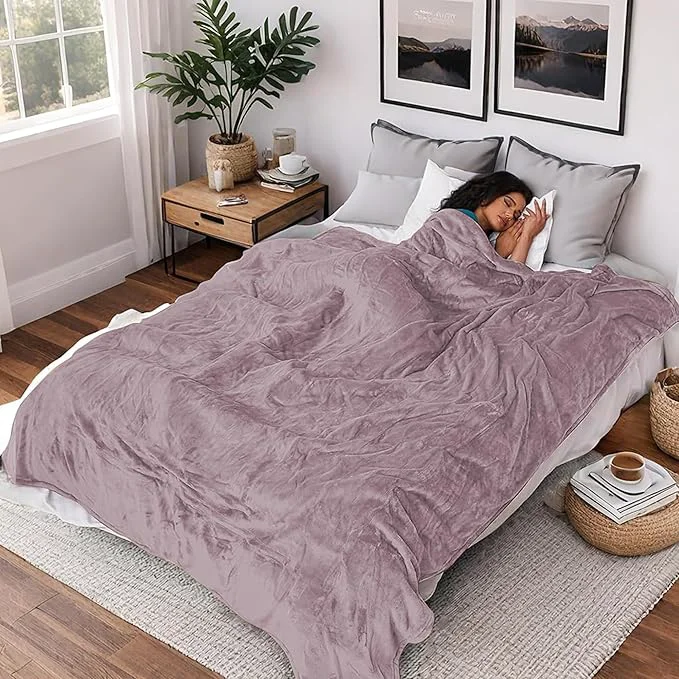 Soft Heated Blanket Electric Blanket Throw Size 50”x60” 6 Heating Levels 3 Hrs Durable
