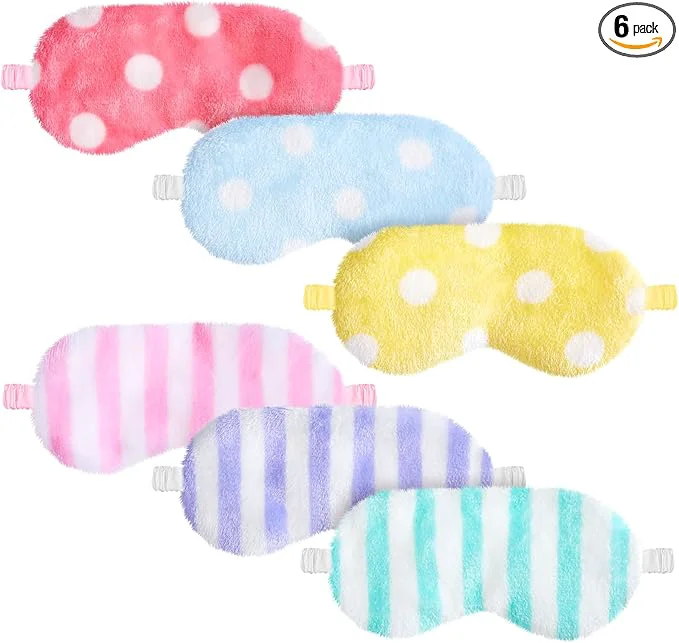 Effective Cuffbow 6 Pack Plush Sleep Mask Set Cute Plush Eye Masks Next-Generation