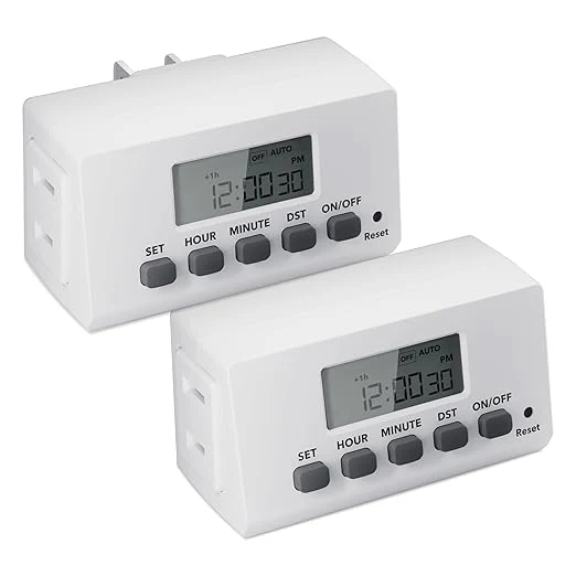 Elegant BN-LINK Indoor Digital Timer Outlet 24 Hour Light Timer Easy Programmable Natural