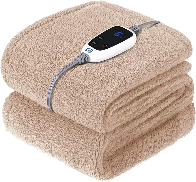 Dependable Sealy Electric Blanket Heated Throw 50 x60 Soft Double Sherpa Super Cozy Luxury