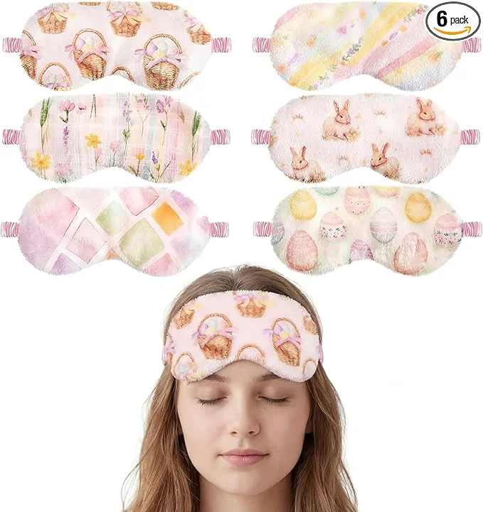 Effective Cuffbow 6 Pack Plush Sleep Mask Set Cute Plush Eye Masks Original