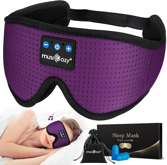 Premium MUSICOZY 3D Bluetooth 5.4 Sleep Headphones Breathable Wireless Music Eye Mask Soft