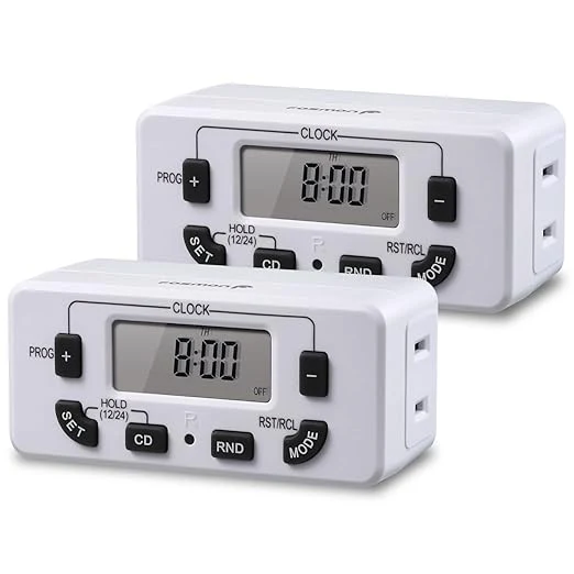 Elegant Fosmon 7 Day Digital Timers for Electrical Outlets Indoor Plug-in Light Timers Selected