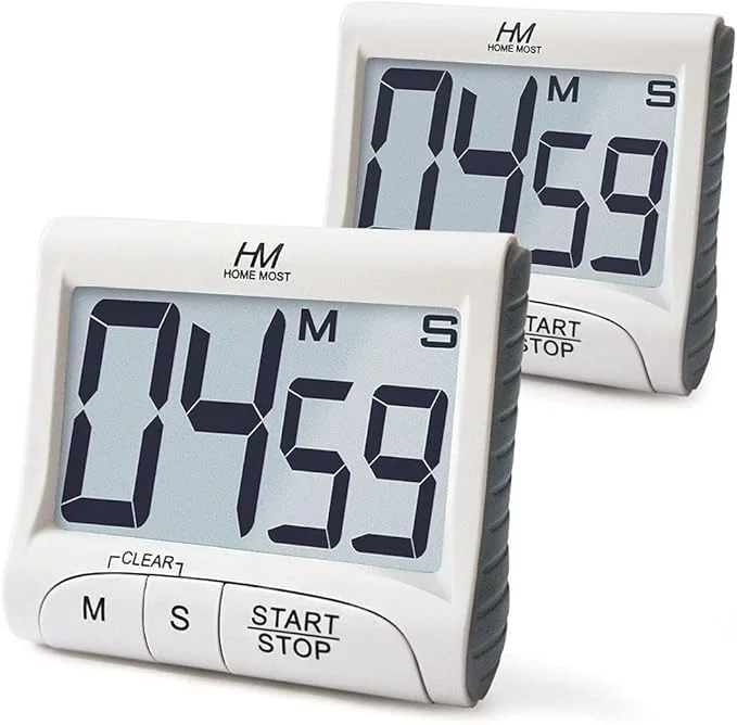 Easy-to-Use 2-Pack Large Display Kitchen Timer Crafted