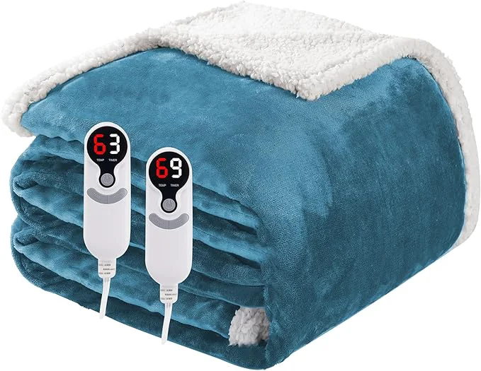 Fine Crafted Electric Heated Blanket Queen Size 84 x90 Soft Flannel Environmentally Friendly