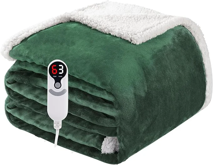 Safe Electric Heated Blanket Full Size 72 x84 Soft Flannel Environmentally Friendly