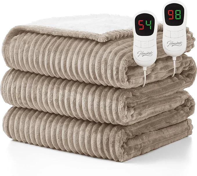 Secure Homemate Electric Heated Blanket Queen Size Modern