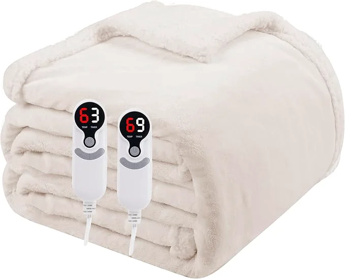 Classic Electric Heated Blanket Queen Size 84 x90 Soft Flannel Consistent