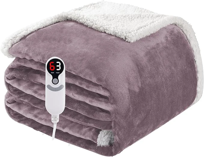 Quality Electric Heated Blanket Full Size 72 x84 Soft Flannel Solid