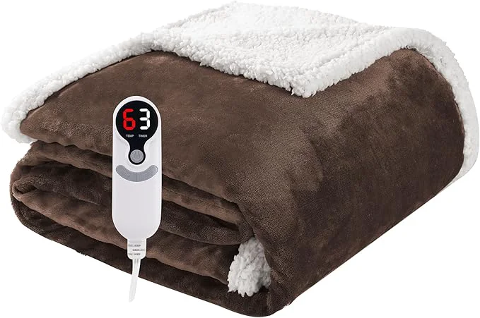 Selected Electric Heated Blanket Throw Size 50 x60 Soft Flannel Safe