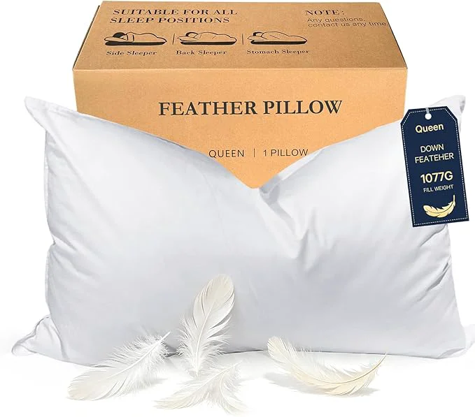 Excellent BHZ Goose Down Feather Pillows Queen Size Premium