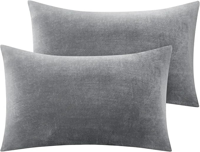 Dependable BEDELITE Flannel Pillow Cases Queen Size Set of 2 Super Soft Fleece Pillowcases Unique
