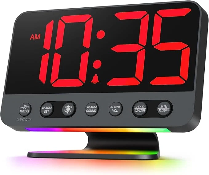 High-Grade Odokee Digital Alarm Clocks for Bedrooms Large Bold Number 5 Brightness Dimmer Relaxed