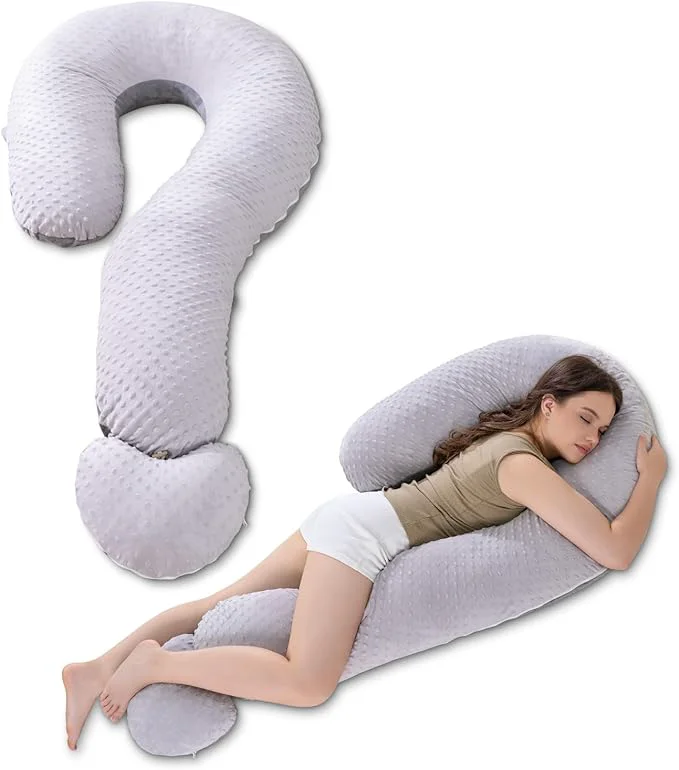 First-Class Meiz Question Mark Body Pillow for Adults Couples Dual-Sided Velvet Long Solid