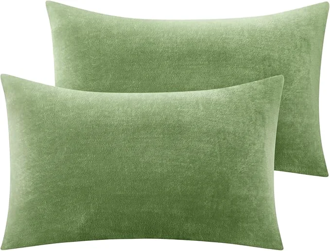 Organic BEDELITE Flannel Pillowcases Standard Set of 2 Super Soft Fleece Pillow Case Selected