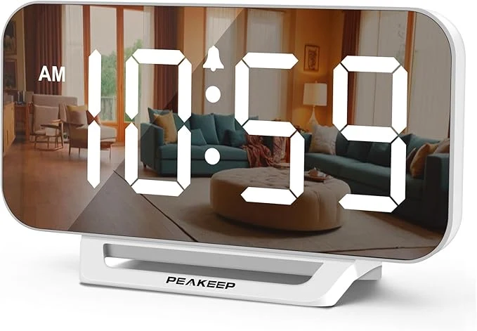 Powerful Peakeep Slim Digital Mirror Aesthetic Alarm Clock Innovative