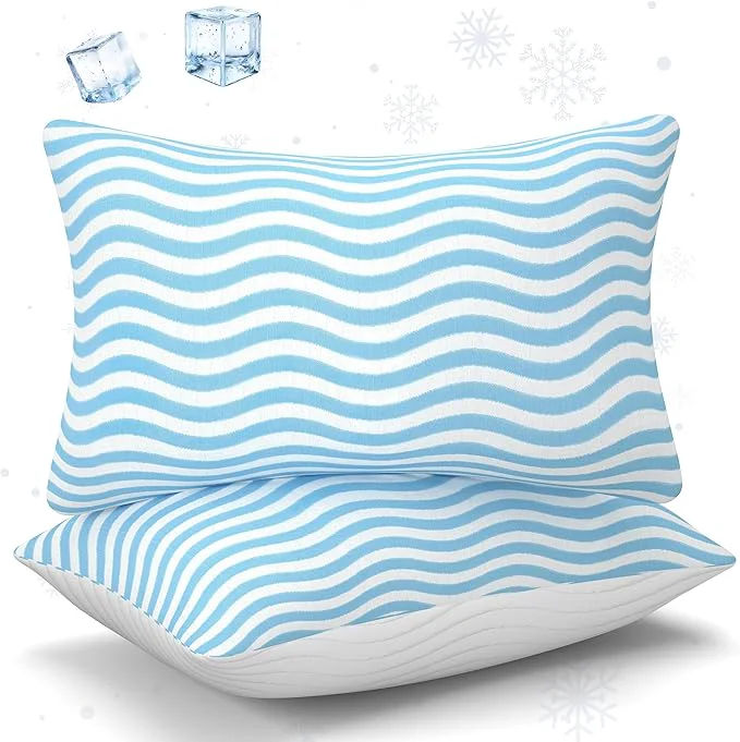 Reusable SLEEPDIARY King Size Pillows Set of 2 – Adjustable Shredded Memory Foam Cooling Optimized