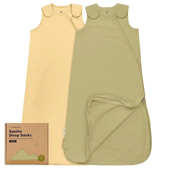 Reusable 2-Pack Organic Baby Sleep Sacks Cotton Enhanced