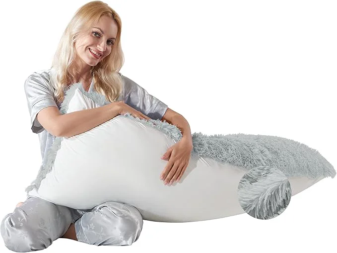 Practical Fluffy Silk Full Body Pillow for Adults 20×54 Satin Body Pillow Cover Pillowcase Classic