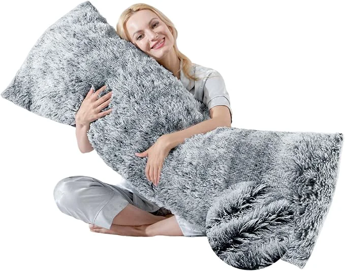 Casual Fluffy Full Body Pillow for Adults 20×54 Long Big Body Pillow Cover Pillowcase Minimalist