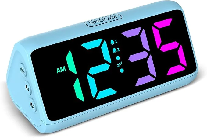 Reusable Netzu Loud Alarm Clock for Heavy Sleepers RGB Alarm Clocks for Bedrooms Sustainable