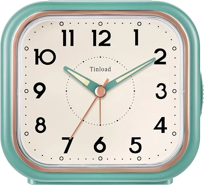 Refined Tinload 4.3 Vintage Retro Analog Alarm Clock Super Silent Non Ticking Clock Exceptional