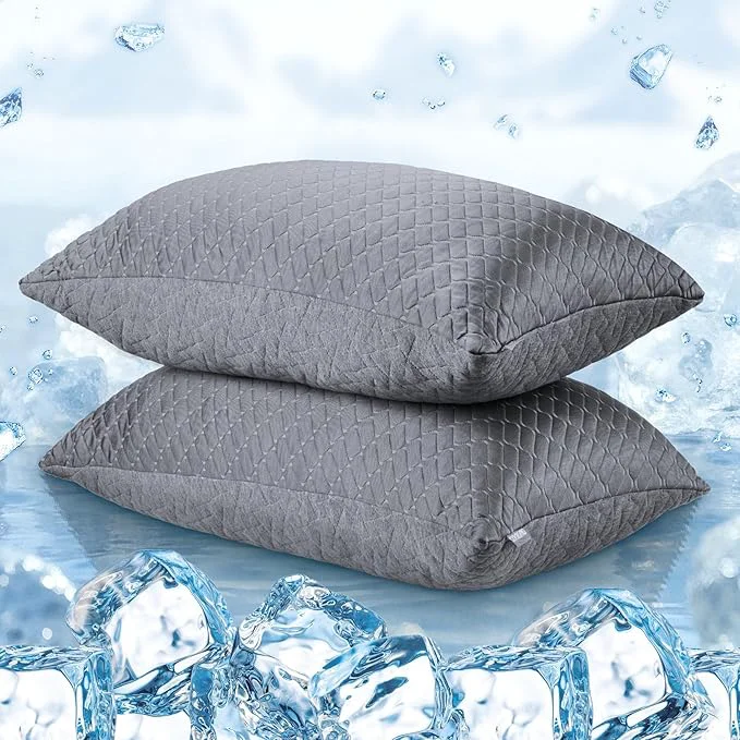 Fine puredown® Pillows Standard Size Set of 2 Shredded Memory Foam Pillows Functional